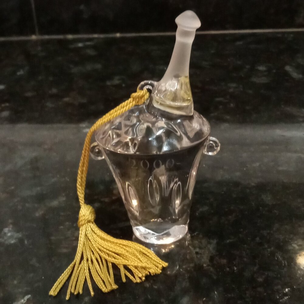 Gorham Crystal Champagne Bucket Keepsake Ornament in box